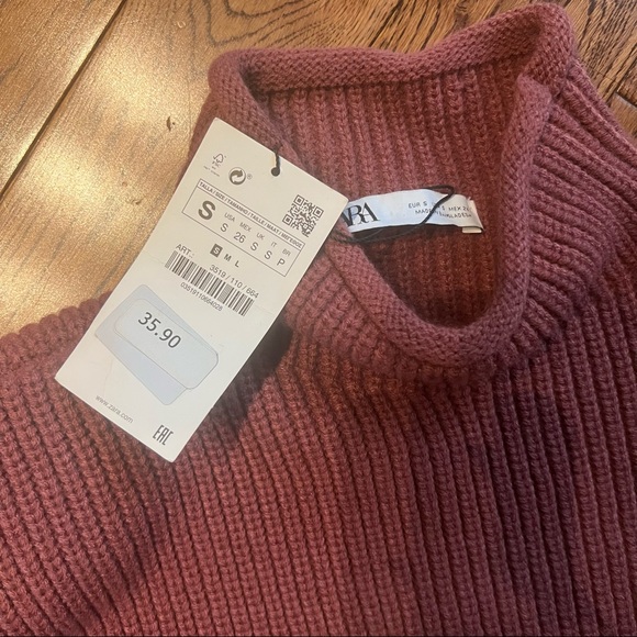 Mauve Zara Cropped Sweater - Picture 2 of 3